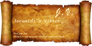 Jeremiás Viktor névjegykártya